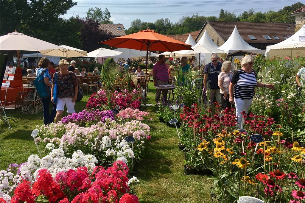 So schön ist es auf der Gartenflair im Bodelschwingher Schlosspark Blütenpracht zur Gartenflair. Der Markt bietet ein breites Angebot an Pflanzen.