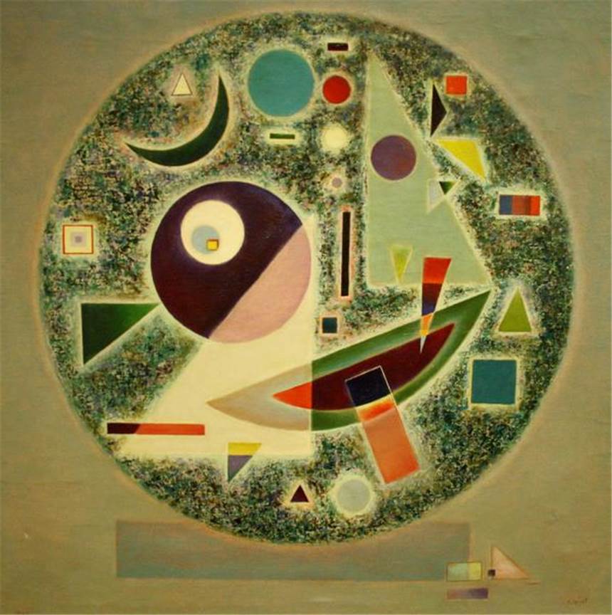 Picassomuseum erinnert an den Beginn der abstrakten Kunst Boris Kleints »Grüner Kosmos« von 1940 wirkt wie eine Zusammenfassung aller Elemente der Kandinsky-Ära.