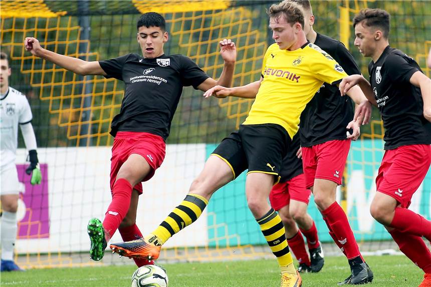 Die BVB-U19 kann sich in Bielefeld auf die beiden Top-Angreifer verlassen Bradley Fink traf für den BVB.