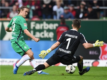 Bremer Matchwinner: Max Kruse traf doppelt gegen Darmstadt. Foto: Carmen Jaspersen