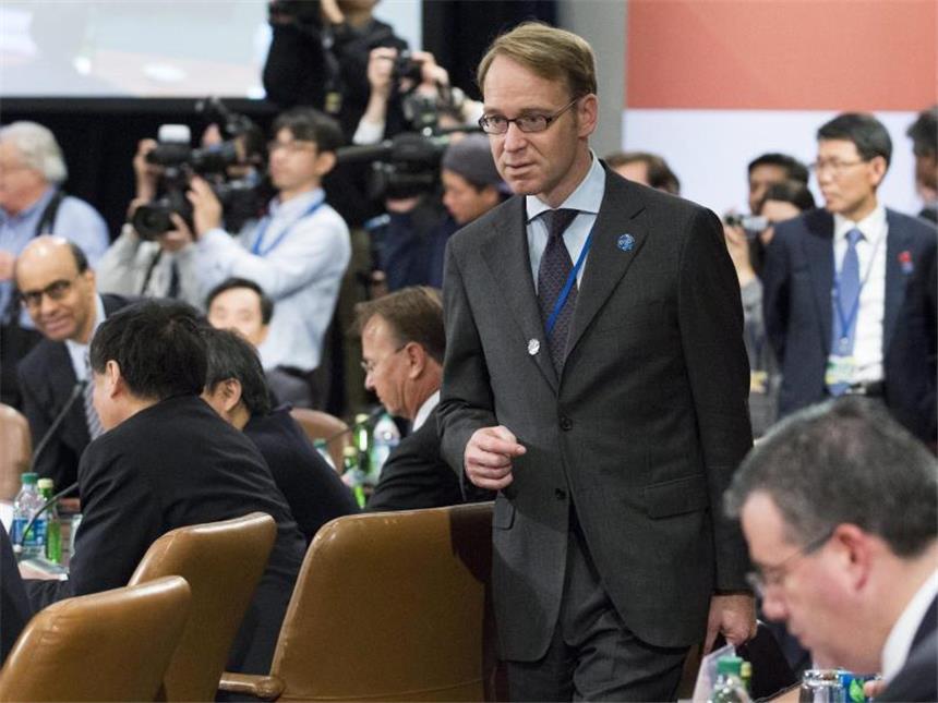 Schäuble und Weidmann warnen vor Panikmache Bundesbank-Präsident Weidmann räumte ein, dass die deutsche Wirtschaft zwar schwächer sei - es gebe aber keinen Einbruch. Foto: Drew Angerer