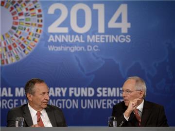 Bundesfinanzminister Wolfgang Schäuble neben dem Wirtschaftswissenschaftler Larry Summers von der Harvard University Foto: Shawn Thew