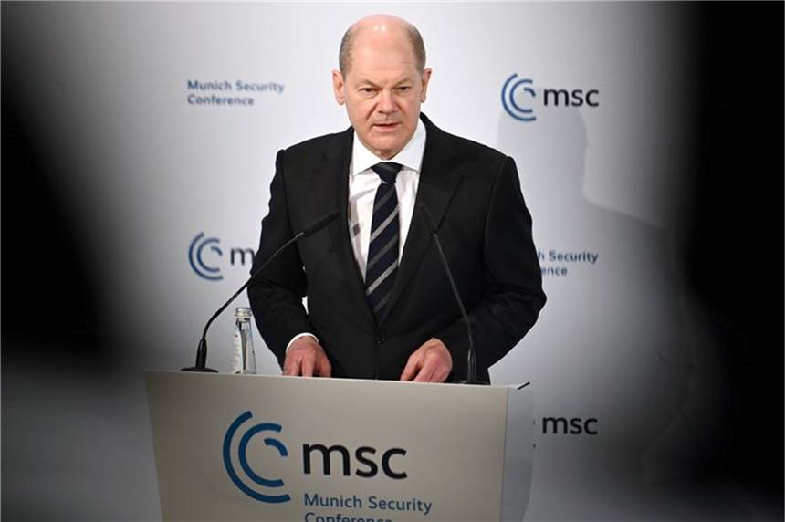 Scholz: „In Europa droht wieder ein Krieg“ Bundeskanzler Olaf Scholz spricht auf der Münchner Sicherheitskonferenz.