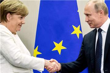 Bundeskanzlerin Merkel und der russische Präsident Putin im Mai nach einer Pressekonferenz in Sotschi. Foto: Kay Nietfeld
