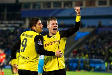 BVB-Jubel mit Robert Lewandowski (l.) und Lukasz Piszczek.