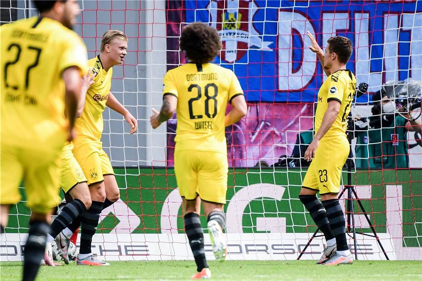 Die richtige Antwort! Reifer BVB sichert sich dank Haaland Rang zwei BVB-Matchwinner in Leipzig: Erling Haaland (l.).