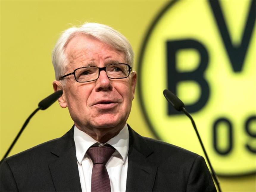 Watzke sieht erhebliches Wachstumspotenzial bei BVB BVB-Präsident Reinhard Rauball bei der Mitgliederversammlung. Foto: Bernd Thissen