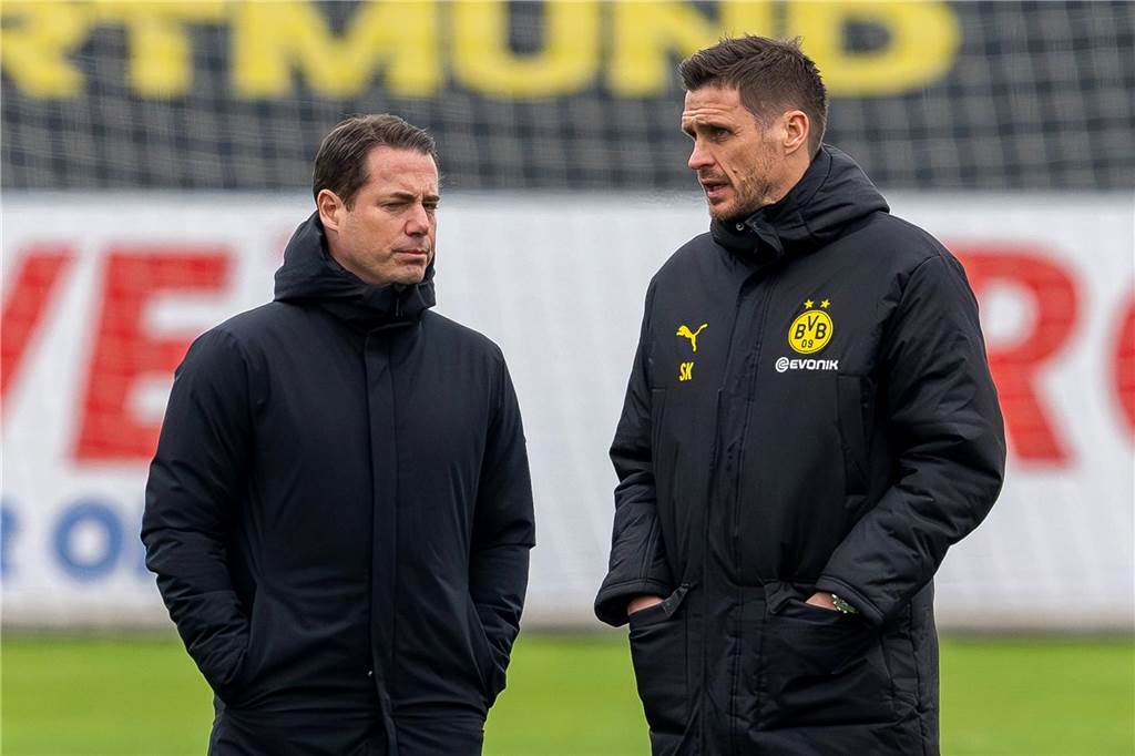 BVB-Nebenkriegsschauplätze - Kehl, Misl Lars Ricken und Sebastian Kehl auf dem Platz.