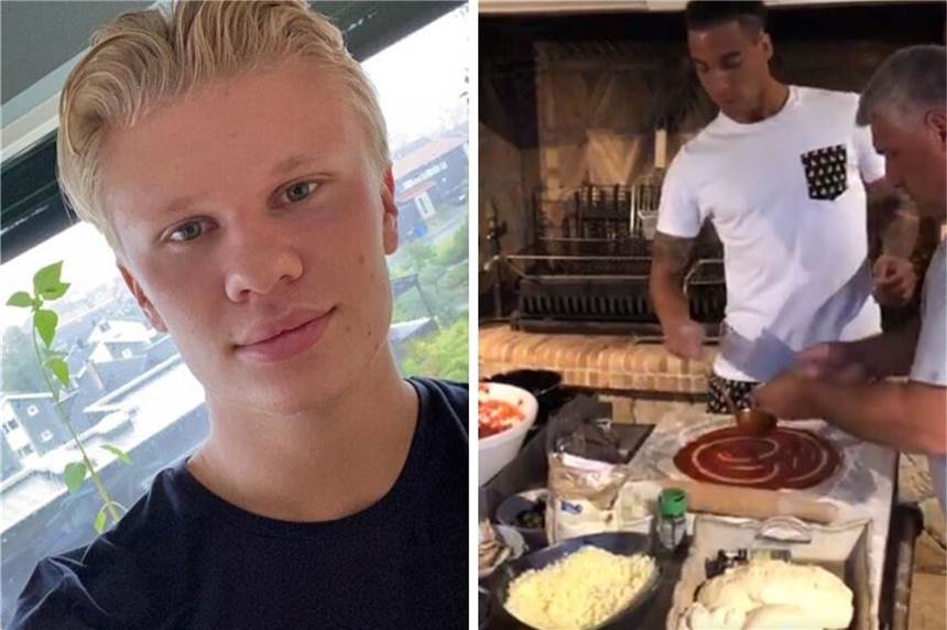 BVB-Profis im Urlaub: Geburtstagskind Haaland, Pizzabäcker Witsel BVB-Stürmer Erling Haaland (l.) feiert Geburtstag, Axel Pizza macht Pizza.