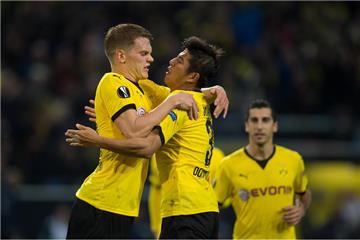 BVB-Torschützen unter sich: Matthias Ginter (l.) und Joo-Ho Park.