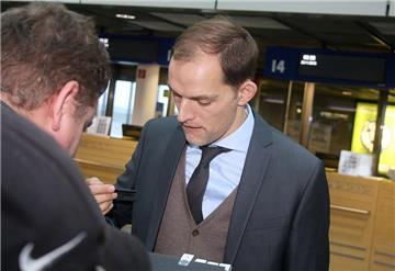 BVB-Trainer Thomas Tuchel kurz vor dem Abflug nach Krasnodar am Airport Dortmund.