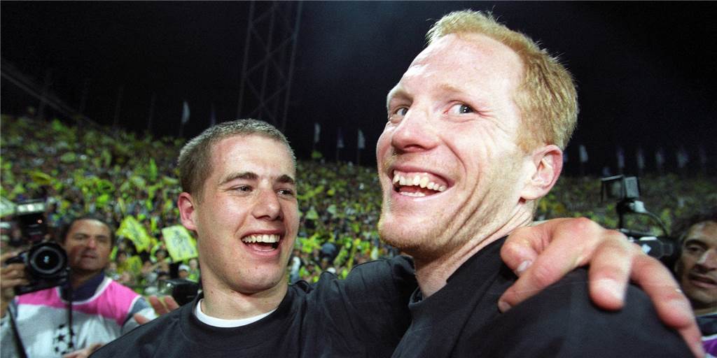 BVB-Stratege Sammer: „Vielleicht bin ich manchmal übers Ziel hinausgeschossen“ Matthias Sammer jubelt gemeinsam mit Lars Ricken.