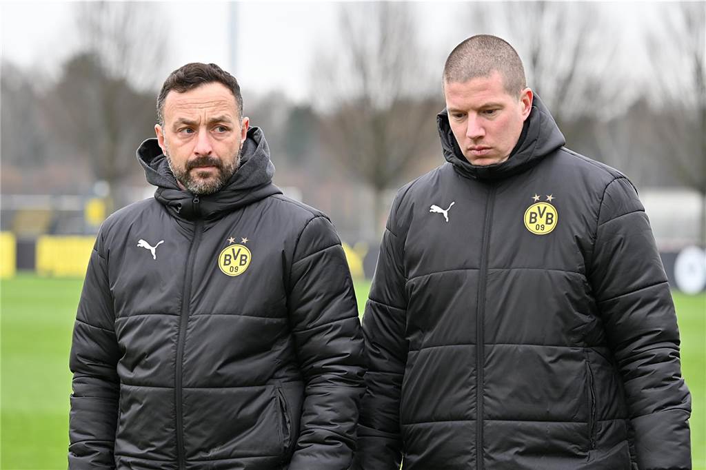 BVB-Poker mit Brunner wird zum Dauerthema: Geld, Perspektive und eine Grundsatzentscheidung Mike Tullberg und Daniel Rios gehen Richtung Kabine.