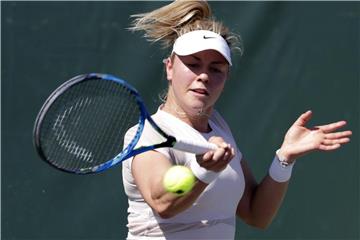 Carina Witthöft verlor in Runde eins beim WTA-Turnier in Gstaad gegen Jewgenija Rodina. Foto: Lynne Sladky