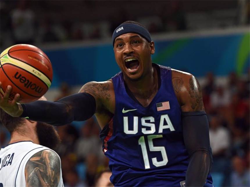 Dream-Team-Nachfolger der USA schocken Basketball-Welt Carmelo Anthony verabschiedet sich mit dem Olympiasieg von der Nationalmannschaft. Foto: Sam Mooy