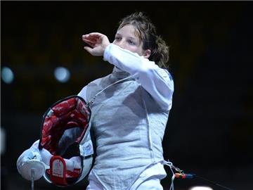 Carolin Golubytskyi ist mit der Florett-Mannschaft bei der EM ausgeschieden. Foto: Patrick Seeger