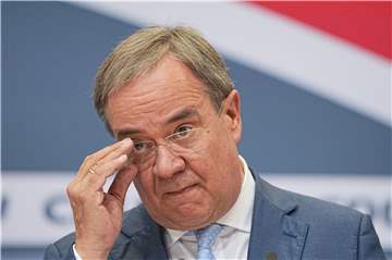 CDU-Kanzlerkandidat Armin Laschet bei einer Pressekonferenz nach Bekanntgabe der Wahlergebnisse.