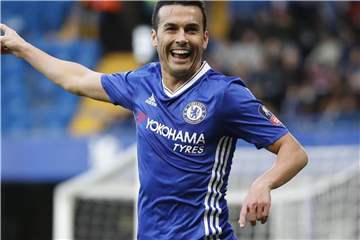 Chelseas Pedro jubelt über sein Tor zum 1:0 gegen Inter Mailand. Foto: Kirsty Wigglesworth/AP