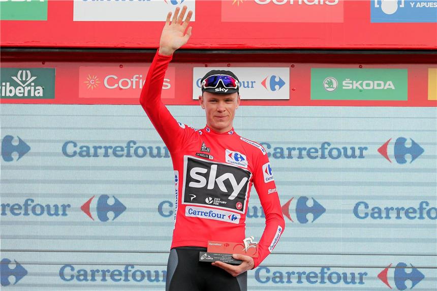 Das Double reizt: Froome liegt auf Kurs Chris Froome will das Rote Trikot bis nach Madrid tragen und sich dort den Gesamtsieg bei der Vuelta holen.