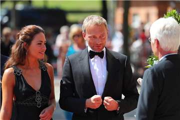 Christian Lindner mit seiner Freundin Franca Lehfeldt vor der Premiere der Richard-Wagner-Festspiele 2018. Foto: