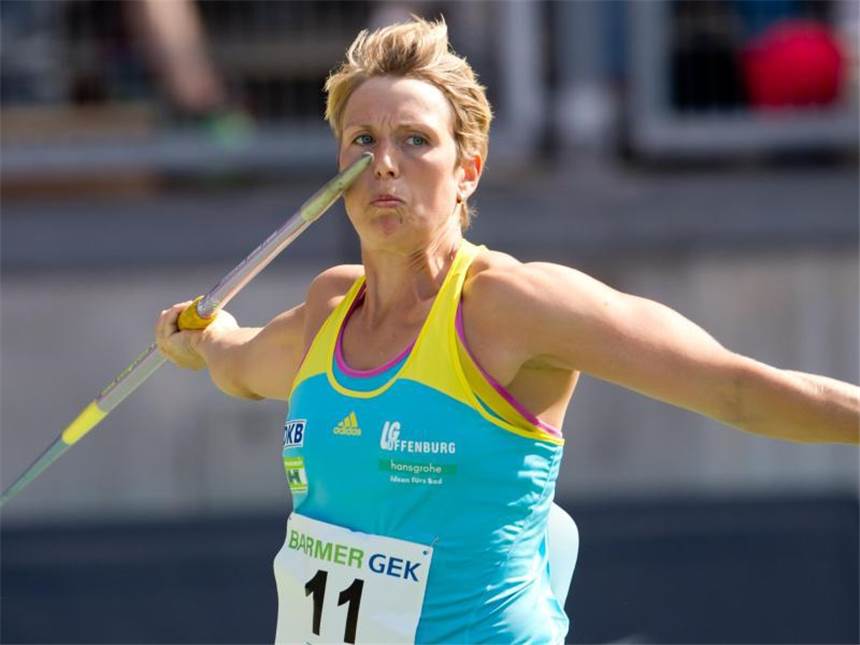 Starkes Speerwurf-Quartett um Obergföll fliegt zur WM Christina Obergföll wurde bei den deutschen Meisterschaften in Nürnberg Zweite. Foto: Sven Hoppe