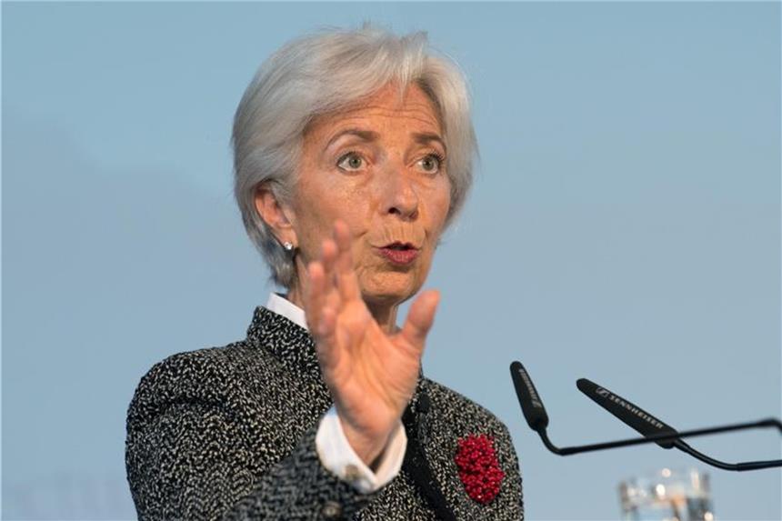 IWF für neuen Euro-Krisenfonds Christine Lagarde, Direktorin des Internationalen Währungsfonds (IWF), hält beim Deutschen Institut für Wirtschaftsforschung (DIW) einen Vortrag. Foto: Soeren Stache