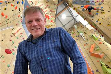Christoph Knieper ist selbst ein Kletterer und der Chef im Bergwerk. Für ihn ist das Klettern eine gute Methode für den Stressabbau.