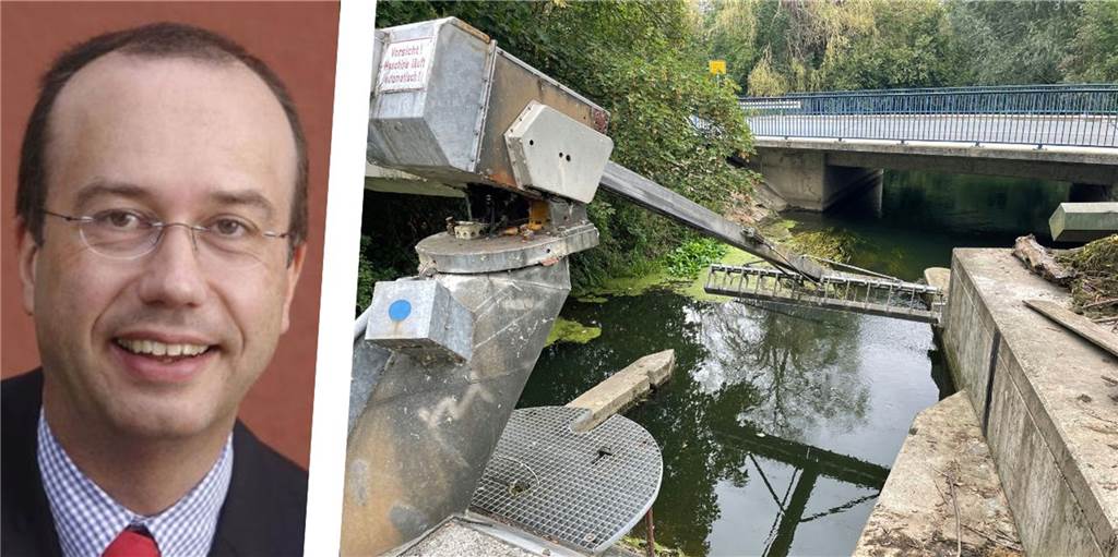 Bezirksregierung äußert sich zu seit Jahren illegal betriebener Wasserturbine in Werne Ein Mann und ein Wasserkraftwerk in einem Fluss