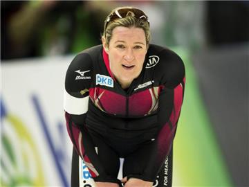 Claudia Pechstein wird beim Weltcup in Astana starten. Foto: Soeren Stache