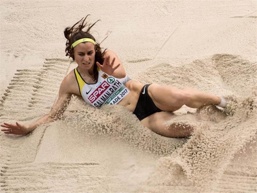 Leichtathleten überzeugen bei Hallen-EM Claudia Salman-Rath wurde Dritte im Weitsprung. Foto: Sven Hoppe