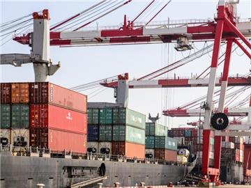 Containerhafen in Shanghai: Chinas Exporte brummen wieder. Foto: Ole Spata/Archiv