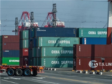 Containerumschlag im Hafen von Shanghai. Foto: Ole Spata/Archiv