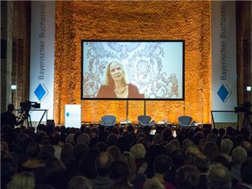 Cornelia Funke bedankt sich per Videobotschaft. Foto: Marc Müller