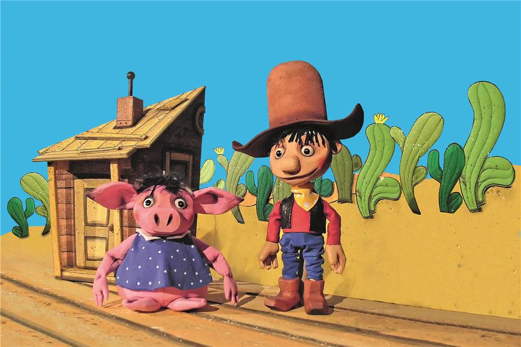 Kindertheater bis Ende 2025: Wiedersehen mit Klassikern der Kinderliteratur Cowboy Klaus und sein Schwein Lisa erobern auch die Bühne des Bürgerhauses.