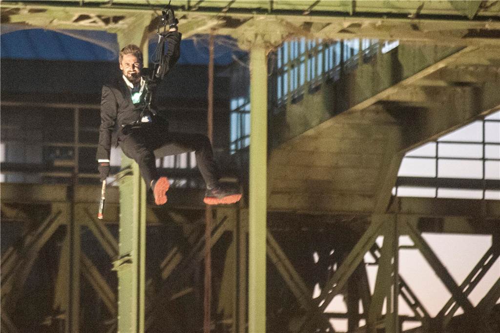 Stuntshow während der Extraschicht am Hebewerk in Waltrop.