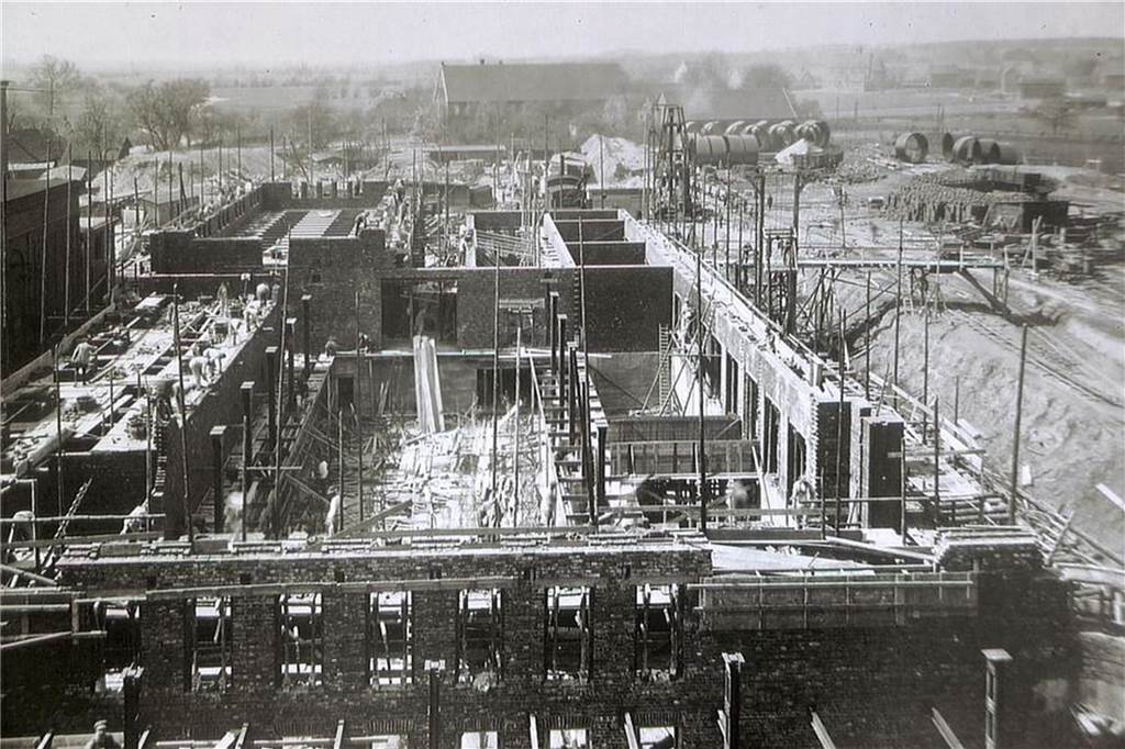 Die Baustelle für das Gersteinwerks Anfang des 20. Jahrhunderts in Werne.
