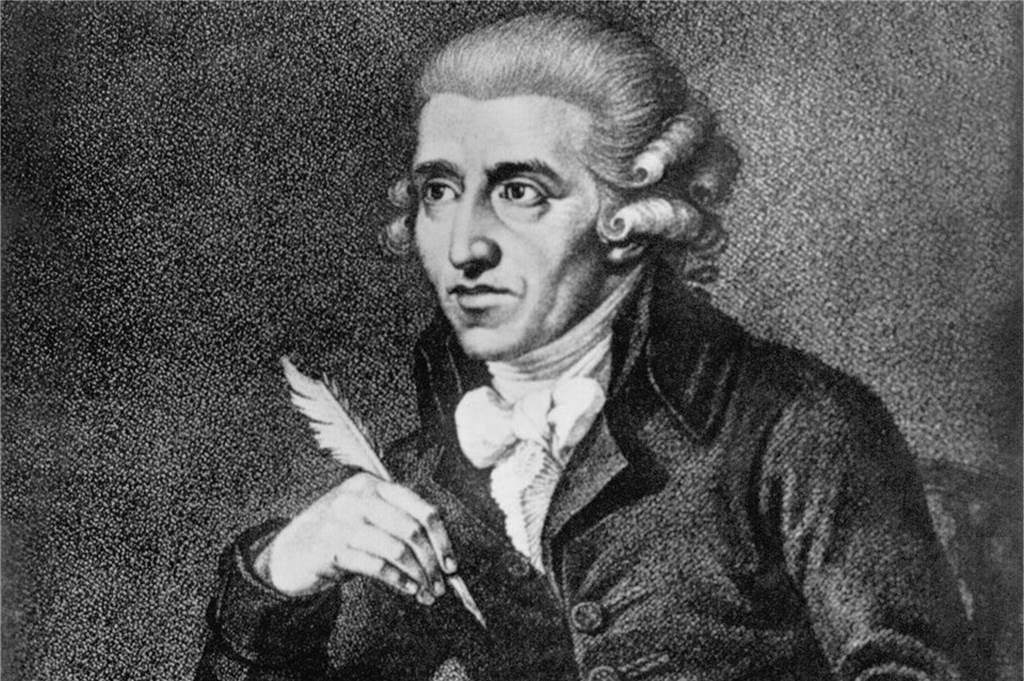 Darstellung des österreichischen Komponisten Joseph Haydn (1732-1809). Er komponierte unter anderem die österreichische Kaiserhymne "Gott erhalte Franz den Kaiser" zum Geburtstag des letzten Kaisers des "Heiligen Römischen Reiches", Kaiser Franz II.