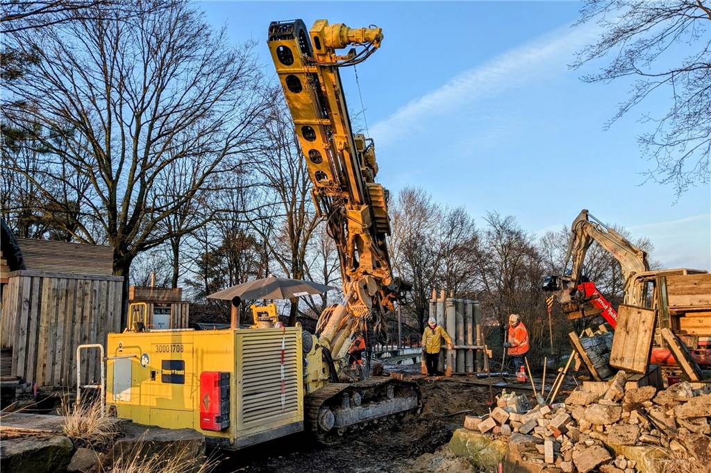 Schutz vor Wind und Wetter: So sieht das neue Dach im Bürgerpark aus 18-Tonnen-Bohrer