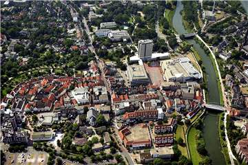 Das Archivbild zeigt die Lüner Innenstadt aus der Vogelperspektive