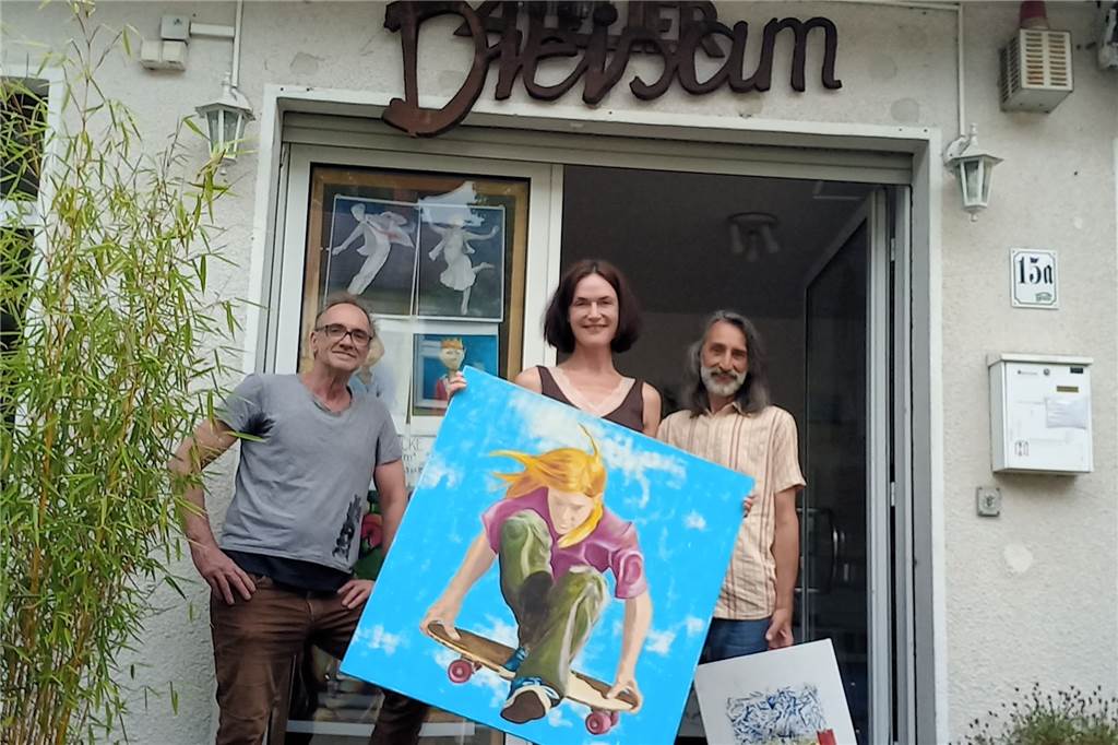 Sehfest in Hörde: Kunstspaziergang mit 26 Stationen und 55 Künstlern Das Atelier Dreisam ist in neuer Besetzung dabei: Peka, Rebecca Hofmann und Michael Schulz-Runge.