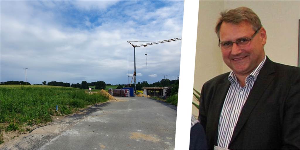 Bauen in Ascheberg: Hausbau-Interessenten in Papenbrede müssen nun zusagen Das Baugebiet Papenbrede in Herbern (l.) ist eines von mehreren, die in der Gemeinde Ascheberg aktuell entstehen. Klaus von Roje (r.) gab Auskunft zum Stand der Dinge.
