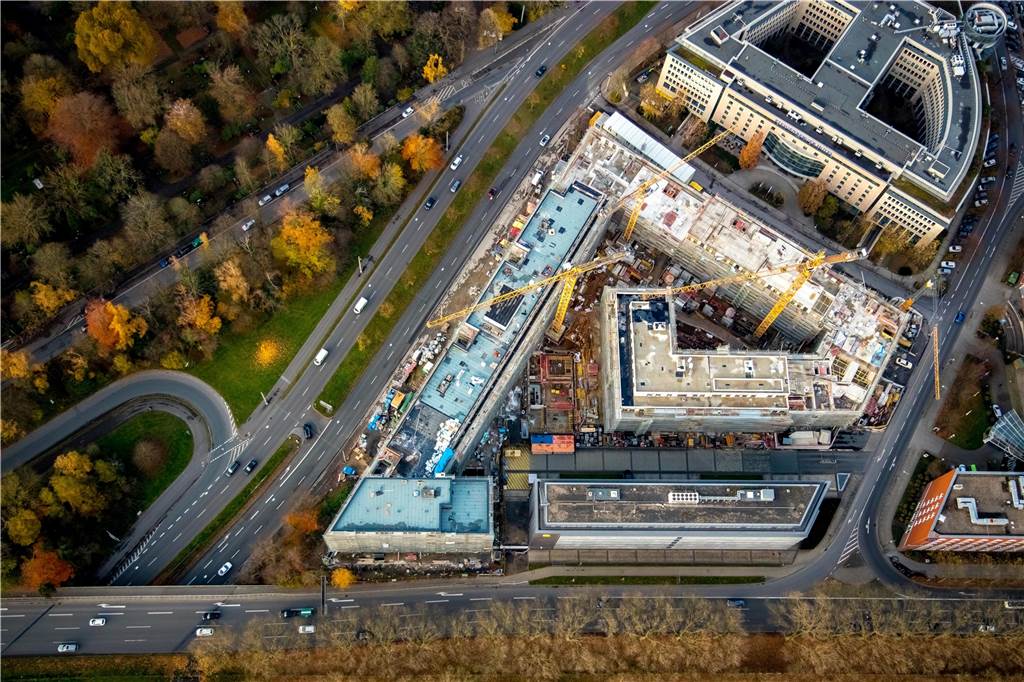 Das hat sich 2019 auf den größten Baustellen in Dortmund getan Das Berswordt-Quartier entsteht zwischen B1 (unten) und Wittekindstraße (l.).