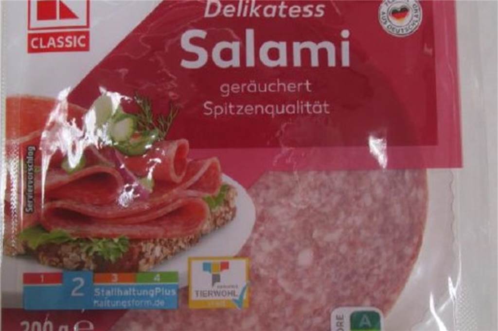 Lebensmittelrückruf bei Kaufland: Wurst kann Kunststoff enthalten Das Bild zeigt das betroffene Wurst-Produkt.