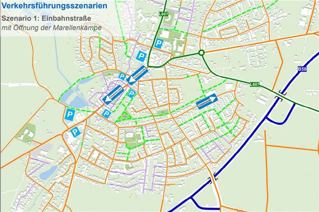 Das Bild zeigt das Verkehrskonzept 1.