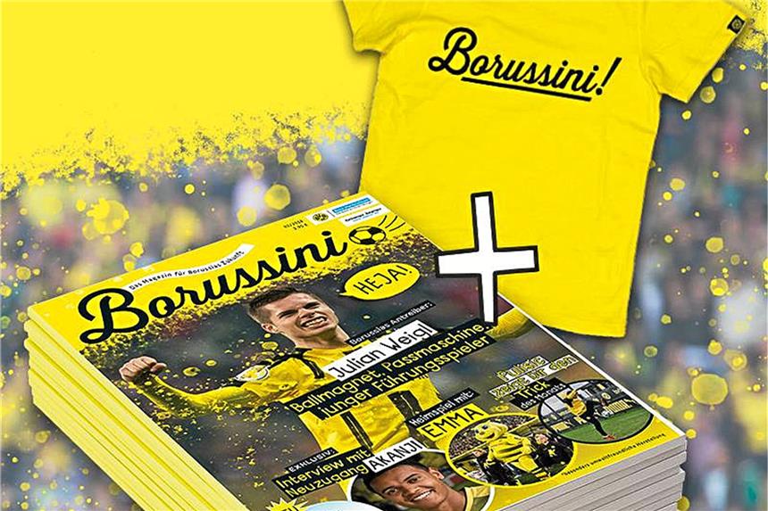 Das neue Magazin für junge BVB-Fans Das Borussini-Shirt gibt es für 10 Euro mehr zum Abo mit dazu.