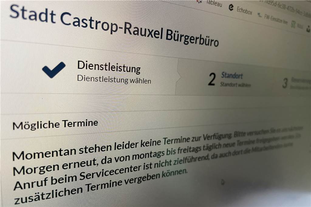 Ärger um Terminvergabe im Castrop-Rauxeler Bürgerbüro bleibt Das Bürgerbüro macht wieder von sich reden: Es ist nicht so einfach, dort einen Termin zu bekommen.