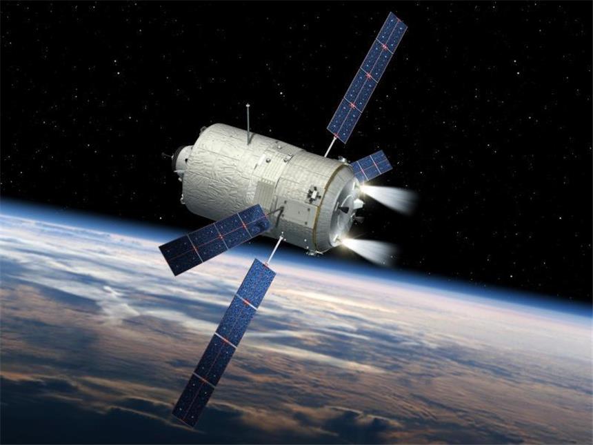 Europäischer Raumtransporter hat ISS verlassen Das computergenerierte Bild zeigt den europäischen Raumtransporter ATV-5 «Georges Lemaitre». Foto: David Ducros/ESA