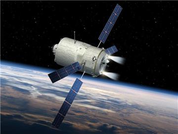 Das computergenerierte Bild zeigt den europäischen Raumtransporter ATV-5 «Georges Lemaitre». Foto: David Ducros/ESA
