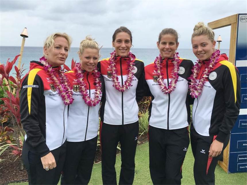 (Kein) Tennis auf Hawaii? Die bizarre deutsche Fed-Cup-Reise Das deutsche Fed-Cup-Team auf Hawaii. Foto: Wolfgang Müller