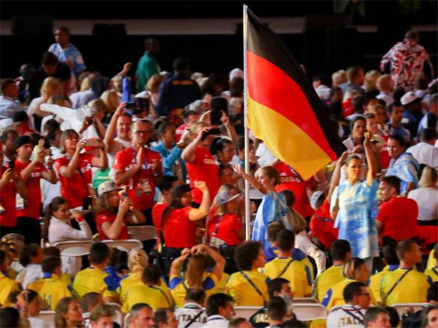 Rios Herz und die Angst, was kommt Das deutsche Team bei der Abschlussfeier. Foto: Kay Nietfeld